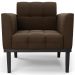 Poltrona Base Madeira Preto Kit 2 Ana Suede Marrom - Ibiza