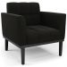 Poltrona Base Madeira Preto Kit 2 Ana Suede Preto - Ibiza