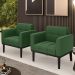 Poltrona Base Madeira Preto Kit 2 Ana Suede Verde - Ibiza