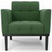 Poltrona Base Madeira Preto Kit 2 Ana Suede Verde - Ibiza