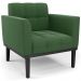 Poltrona Base Madeira Preto Kit 2 Ana Suede Verde - Ibiza