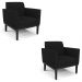Poltrona Base Madeira Preto Kit 2 Maressa Linho Preto - Ibiza