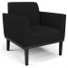 Poltrona Base Madeira Preto Kit 2 Maressa Linho Preto - Ibiza