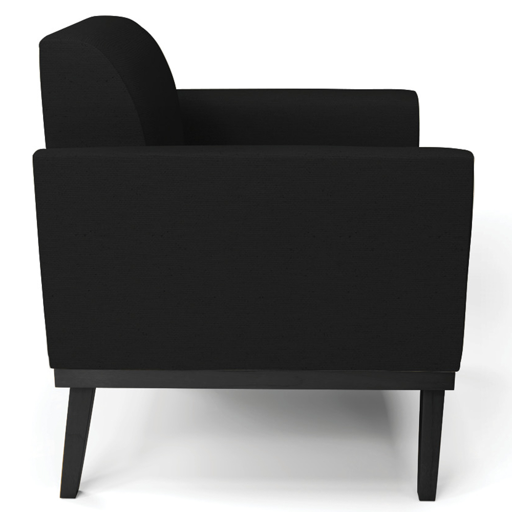 Poltrona Base Madeira Preto Kit 2 Maressa Linho Preto - Ibiza