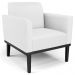 Poltrona Base Madeira Preto Kit 2 Maressa Sintético Branco - Ibiza