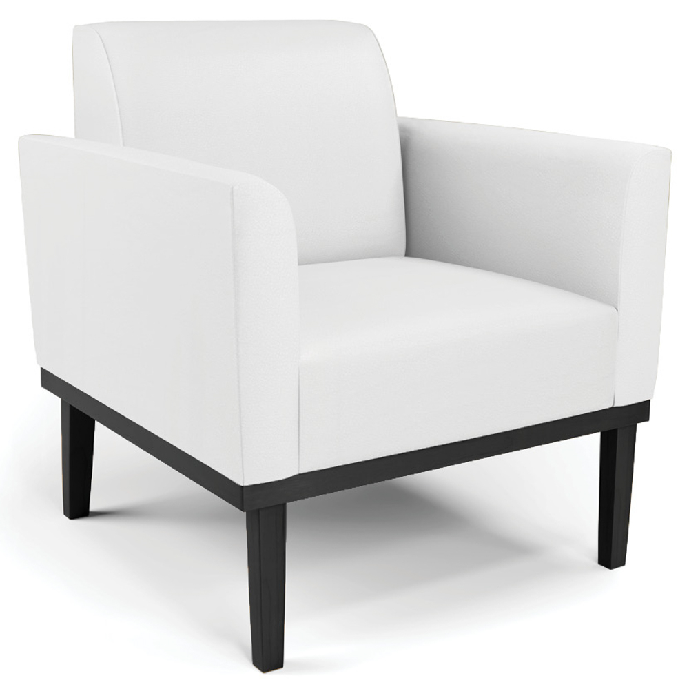 Poltrona Base Madeira Preto Kit 2 Maressa Sintético Branco - Ibiza