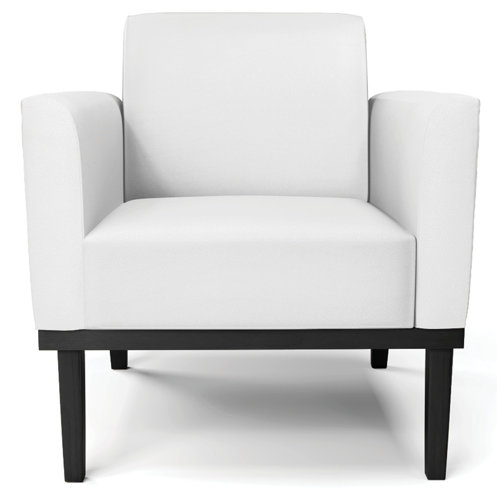 Poltrona Base Madeira Preto Kit 2 Maressa Sintético Branco - Ibiza