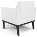 Poltrona Base Madeira Preto Kit 2 Maressa Sintético Branco - Ibiza