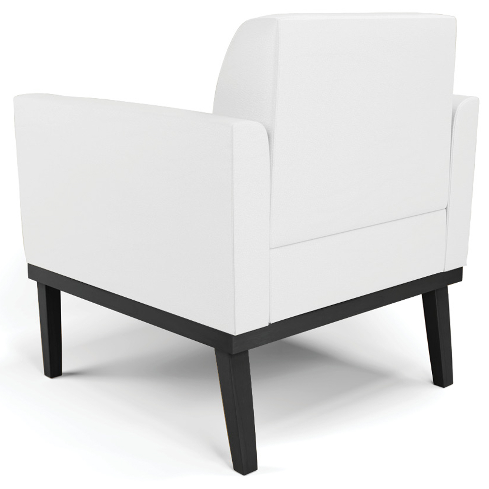 Poltrona Base Madeira Preto Kit 2 Maressa Sintético Branco - Ibiza