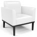 Poltrona Base Madeira Preto Kit 2 Maressa Sintético PU Branco - Ibiza