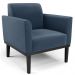 Poltrona Base Madeira Preto Kit 2 Maressa Suede Azul Marinho - Ibiza