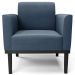 Poltrona Base Madeira Preto Kit 2 Maressa Suede Azul Marinho - Ibiza