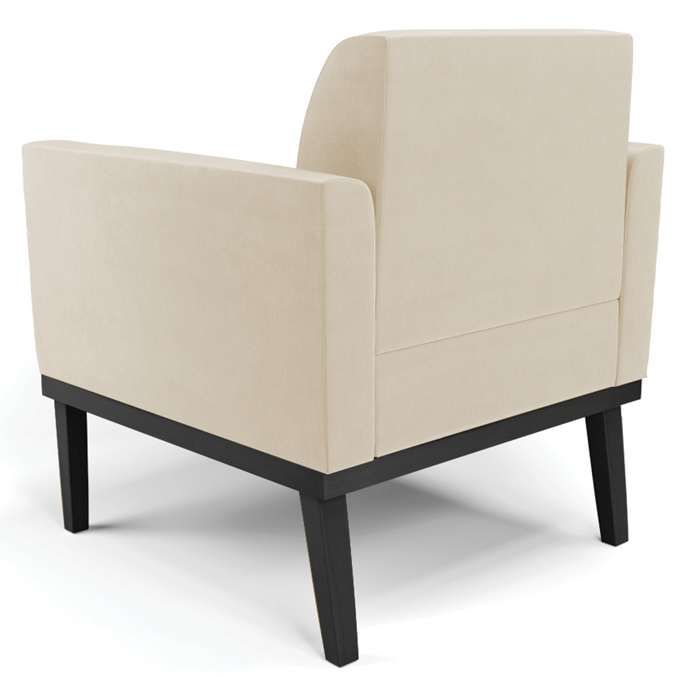 Poltrona Base Madeira Preto Kit 2 Maressa Suede Bege - Ibiza