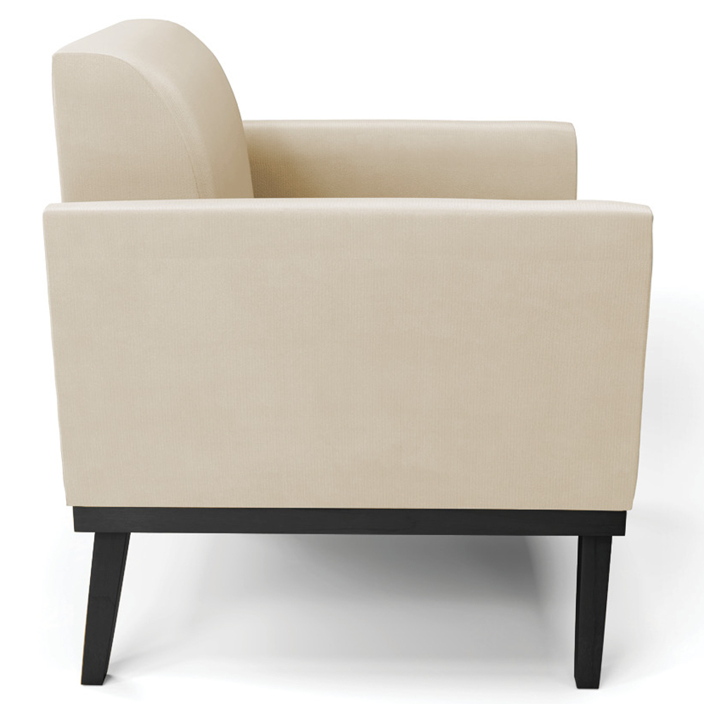 Poltrona Base Madeira Preto Kit 2 Maressa Suede Bege - Ibiza