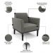 Poltrona Base Madeira Preto Kit 2 Maressa Suede Grafite - Ibiza