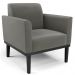 Poltrona Base Madeira Preto Kit 2 Maressa Suede Grafite - Ibiza
