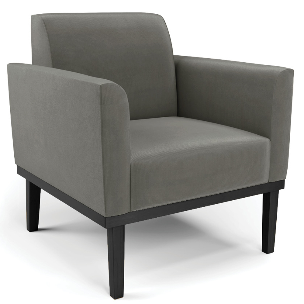 Poltrona Base Madeira Preto Kit 2 Maressa Suede Grafite - Ibiza