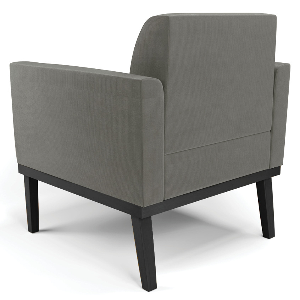 Poltrona Base Madeira Preto Kit 2 Maressa Suede Grafite - Ibiza