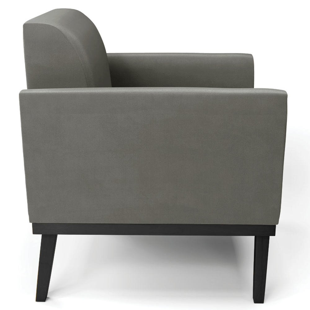 Poltrona Base Madeira Preto Kit 2 Maressa Suede Grafite - Ibiza