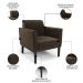 Poltrona Base Madeira Preto Kit 2 Maressa Suede Marrom - Ibiza