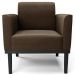 Poltrona Base Madeira Preto Kit 2 Maressa Suede Marrom - Ibiza