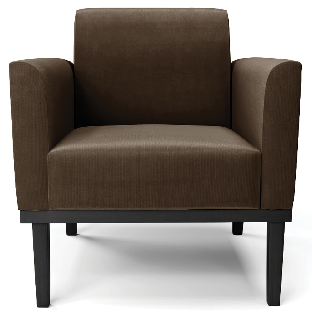 Poltrona Base Madeira Preto Kit 2 Maressa Suede Marrom - Ibiza