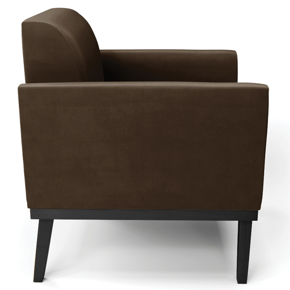 Poltrona Base Madeira Preto Kit 2 Maressa Suede Marrom - Ibiza