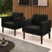 Poltrona Base Madeira Preto Kit 2 Maressa Suede Preto - Ibiza
