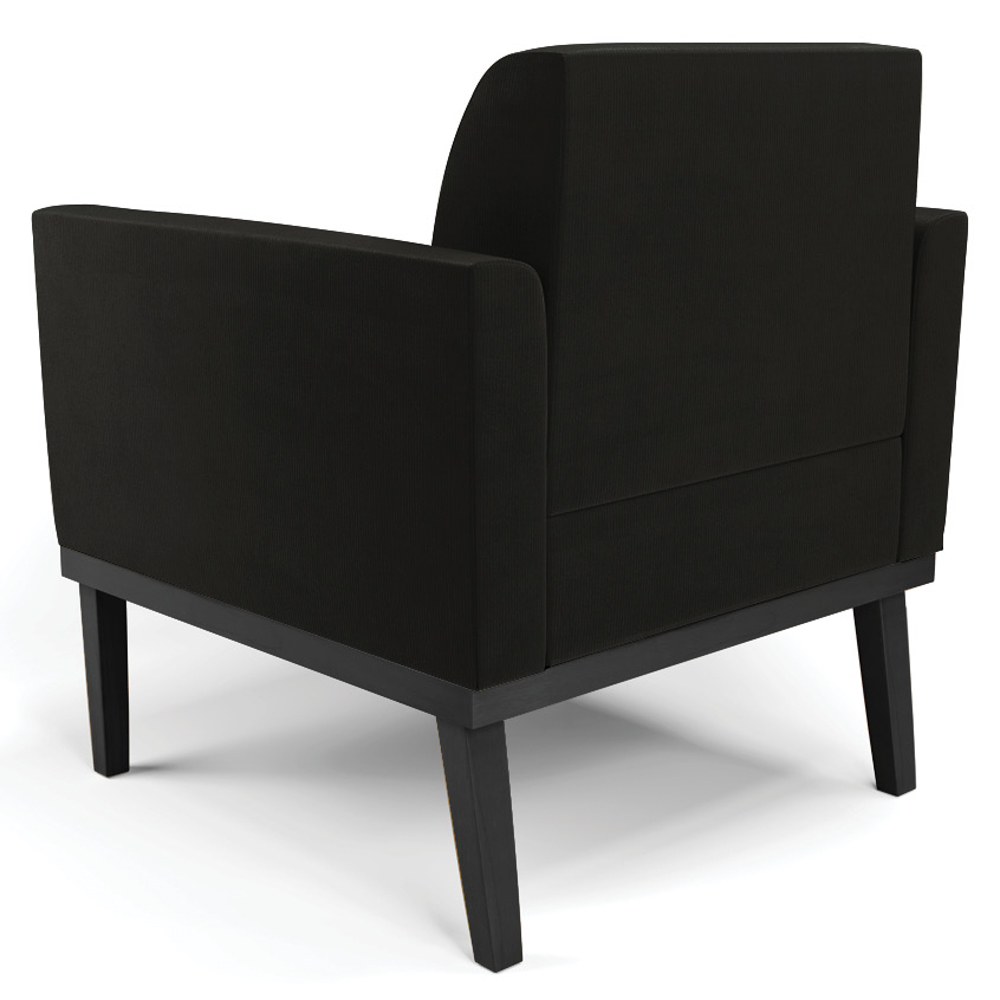 Poltrona Base Madeira Preto Kit 2 Maressa Suede Preto - Ibiza