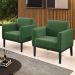 Poltrona Base Madeira Preto Kit 2 Maressa Suede Verde - Ibiza