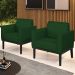 Poltrona Base Madeira Preto Kit 2 Maressa Veludo Luxo Verde - Ibiza