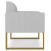 Poltrona Decorativa Base Industrial Dourada Maressa A05 Linho Cinza Claro - Ibiza