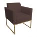 Poltrona Decorativa Base Industrial Dourada Maressa S06 Suede Marrom - Ibiza