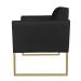 Poltrona Decorativa Base Industrial Dourada Maressa S07 Suede Preto - Ibiza