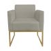 Poltrona Decorativa Base Industrial Dourada Maressa S12 Suede Marrom Rato - Ibiza