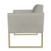 Poltrona Decorativa Base Industrial Dourada Maressa S12 Suede Marrom Rato - Ibiza