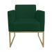 Poltrona Decorativa Base Industrial Dourada Maressa S23 Suede Verde - Ibiza