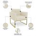 Poltrona Decorativa Base Industrial Dourado Ana Linho Bege - Ibiza