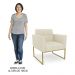 Poltrona Decorativa Base Industrial Dourado Ana Linho Bege - Ibiza