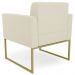 Poltrona Decorativa Base Industrial Dourado Ana Linho Bege - Ibiza