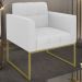 Poltrona Decorativa Base Industrial Dourado Ana Linho Cinza - Ibiza