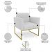 Poltrona Decorativa Base Industrial Dourado Ana Linho Cinza - Ibiza