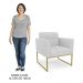 Poltrona Decorativa Base Industrial Dourado Ana Linho Cinza - Ibiza