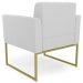 Poltrona Decorativa Base Industrial Dourado Ana Linho Cinza - Ibiza