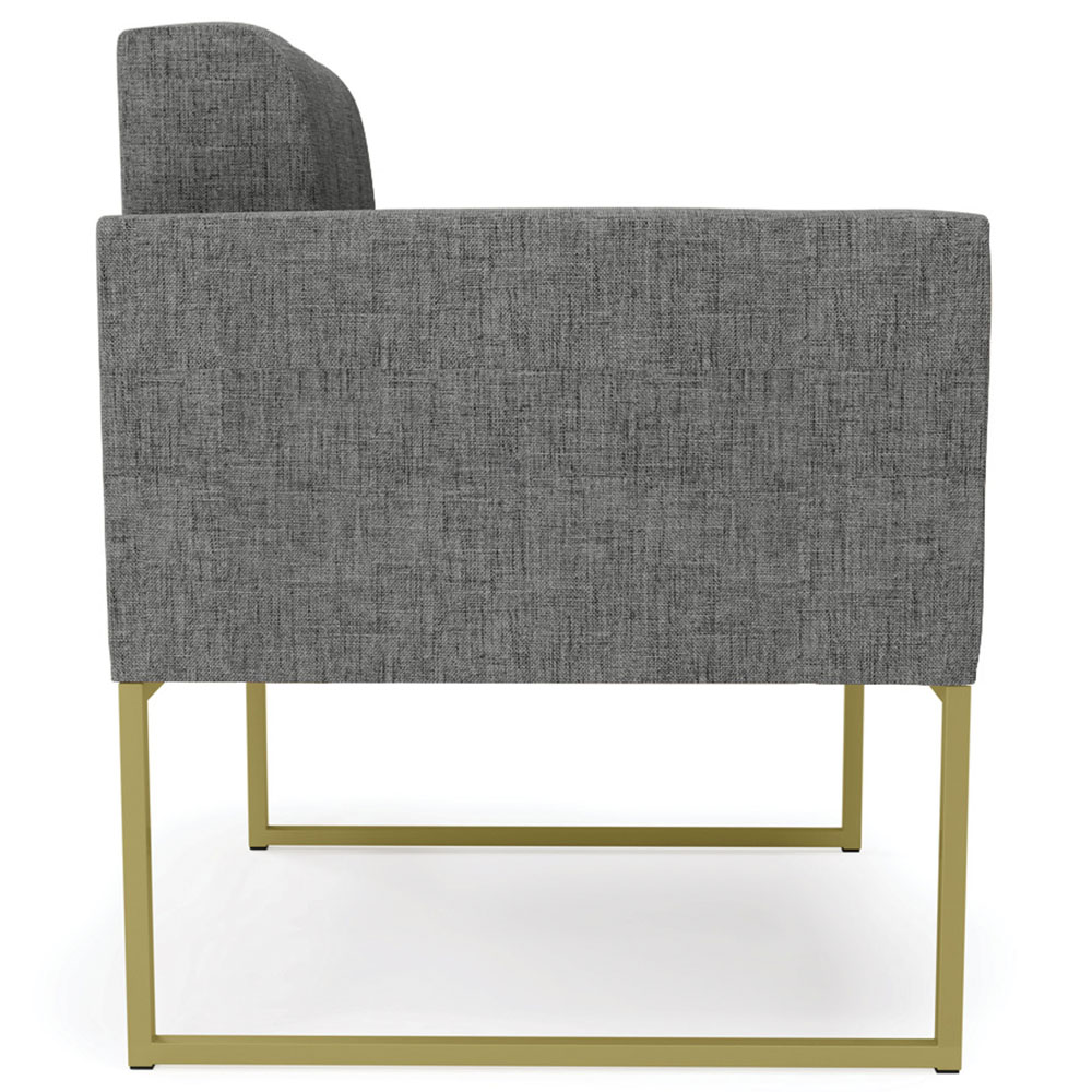 Poltrona Decorativa Base Industrial Dourado Ana Linho Grafite - Ibiza