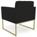 Poltrona Decorativa Base Industrial Dourado Ana Linho Preto - Ibiza