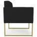 Poltrona Decorativa Base Industrial Dourado Ana Linho Preto - Ibiza