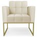 Poltrona Decorativa Base Industrial Dourado Ana Sintético Bege - Ibiza