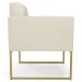 Poltrona Decorativa Base Industrial Dourado Ana Sintético Bege - Ibiza