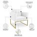 Poltrona Decorativa Base Industrial Dourado Ana Sintético Branco - Ibiza